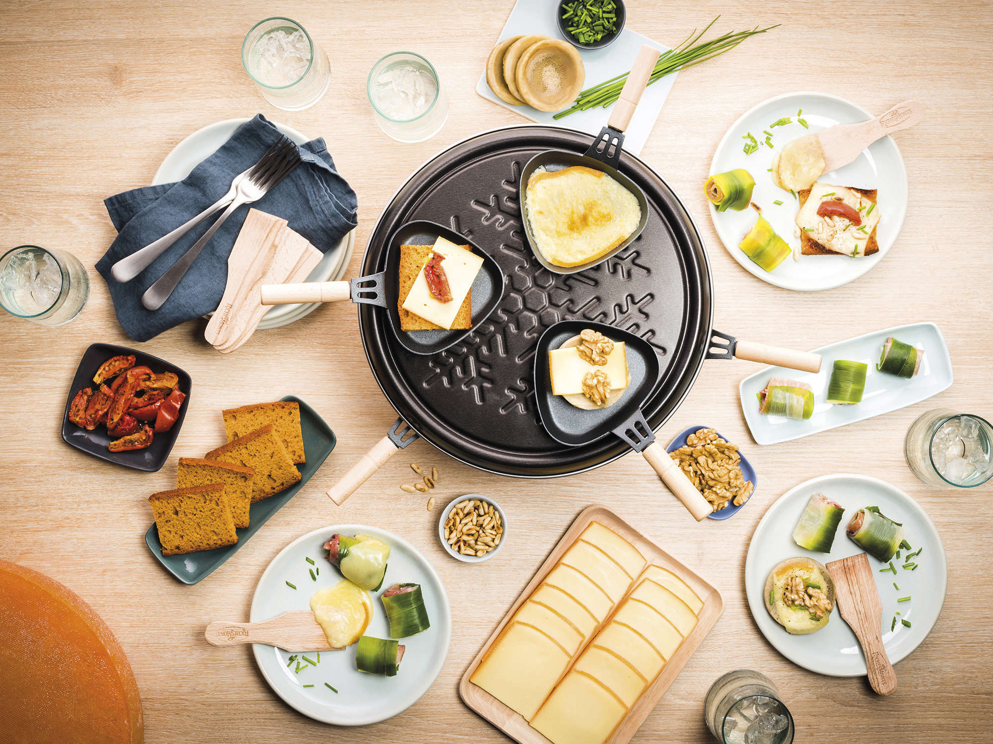 Raclette party revisitée : Makis de poireaux au jambon cru et fromage à raclette